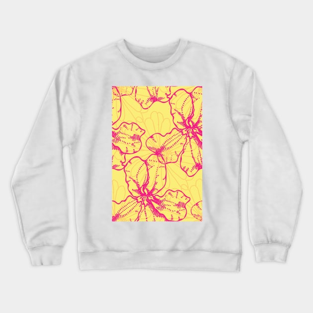 Goodenia Australian Wildflower Crewneck Sweatshirt by empaduggan